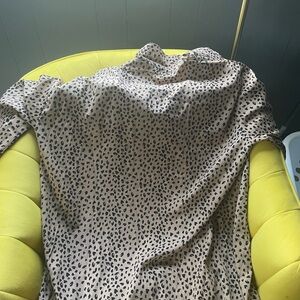 SHEIN Leopard Print Blouse - Black and Cream